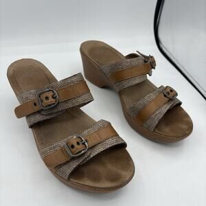Dansko‎ Shoes Sandals Womens Size 10 EU 41 Jessie Sand Lizard Sand Leather Wedge